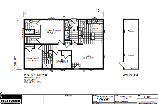 Appleton — 2–3 bed 2 bath manufactured home floor plan