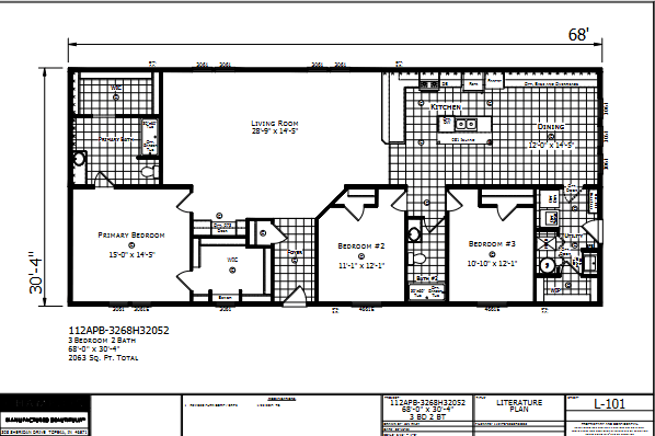 3268H32052 Dutch Aspire Madison — 3 bed 2 bath manufactured home floor plan