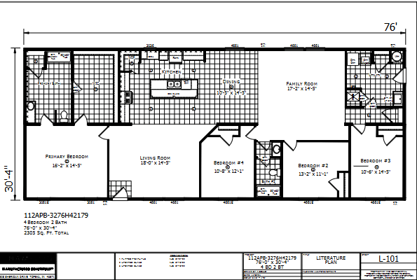 Dutch Aspire Verona 3276H42179 — 4 bed 2 bath manufactured home floor plan