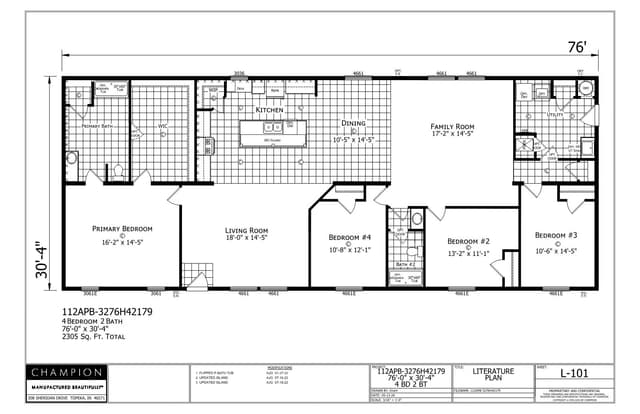 Verona β 4 bed 2 bath manufactured home floor plan