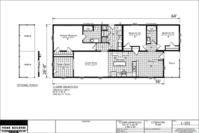 Georgetown β 3 bed 2 bath manufactured home floor plan