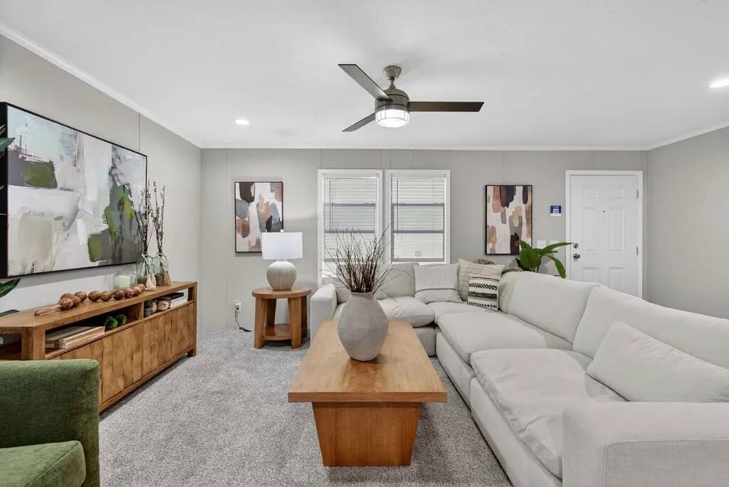 Click to enlarge Silverton modular home — living room (photo 6 of 9)