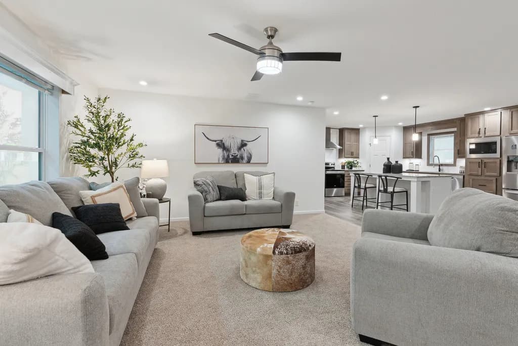 Click to enlarge Timberlake modular home β living room (photo 5 of 17)