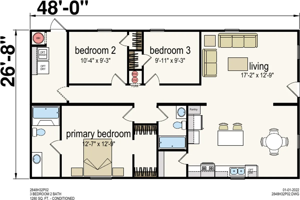 Click to enlarge Horizon multi-section home — floor plan sheet (photo 2 of 2)