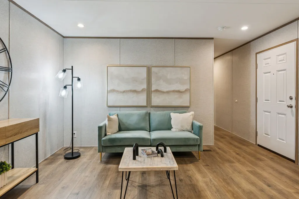 Click to enlarge Vertex Reverse Aisle single wide home — living room (photo 3 of 8)
