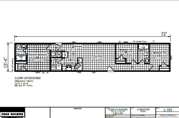 Paramount 1472H32082 β 2β3 bed 2 bath manufactured home floor plan