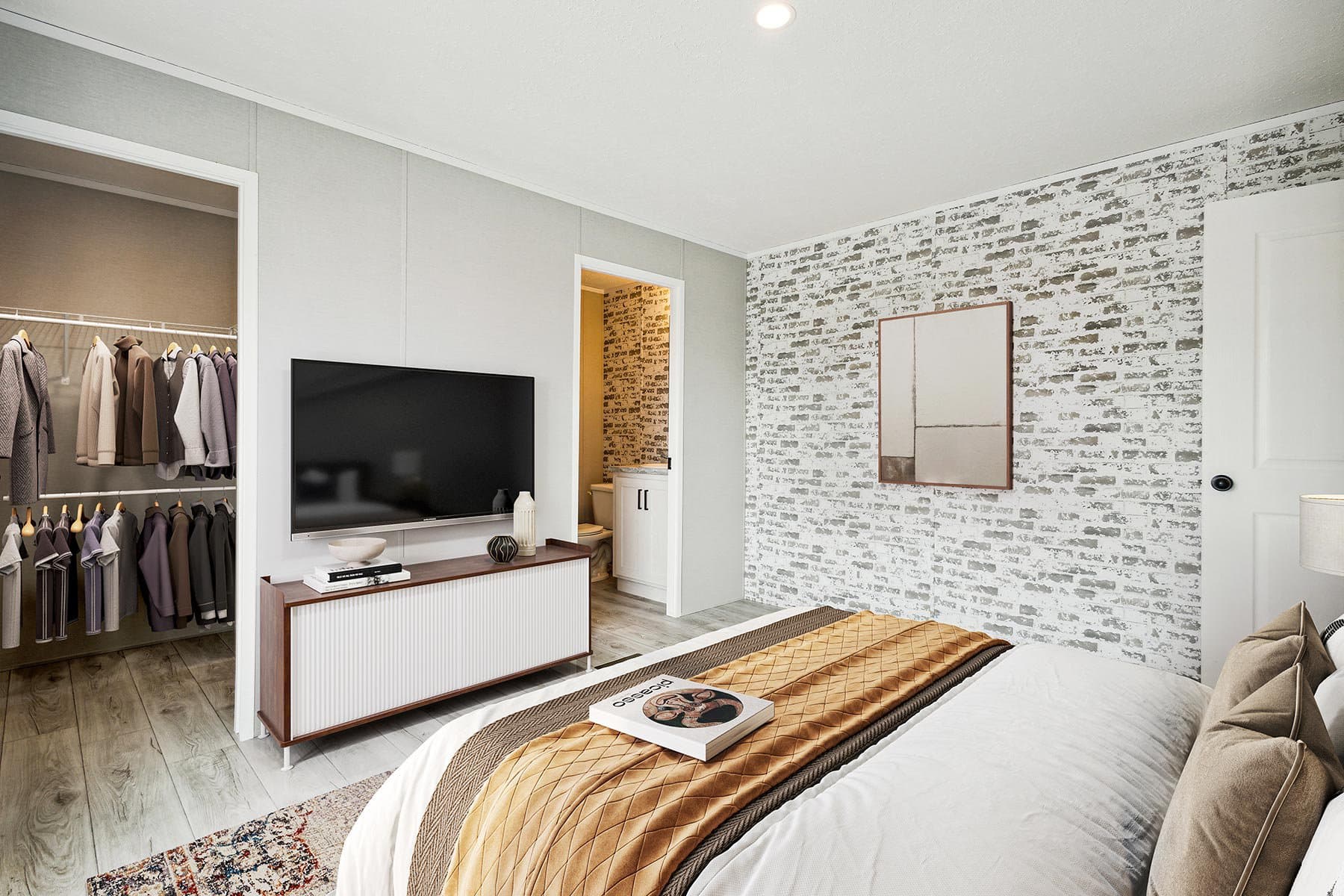 Click to enlarge 1466H32082 single wide home — primary bedroom (photo 5 of 10)