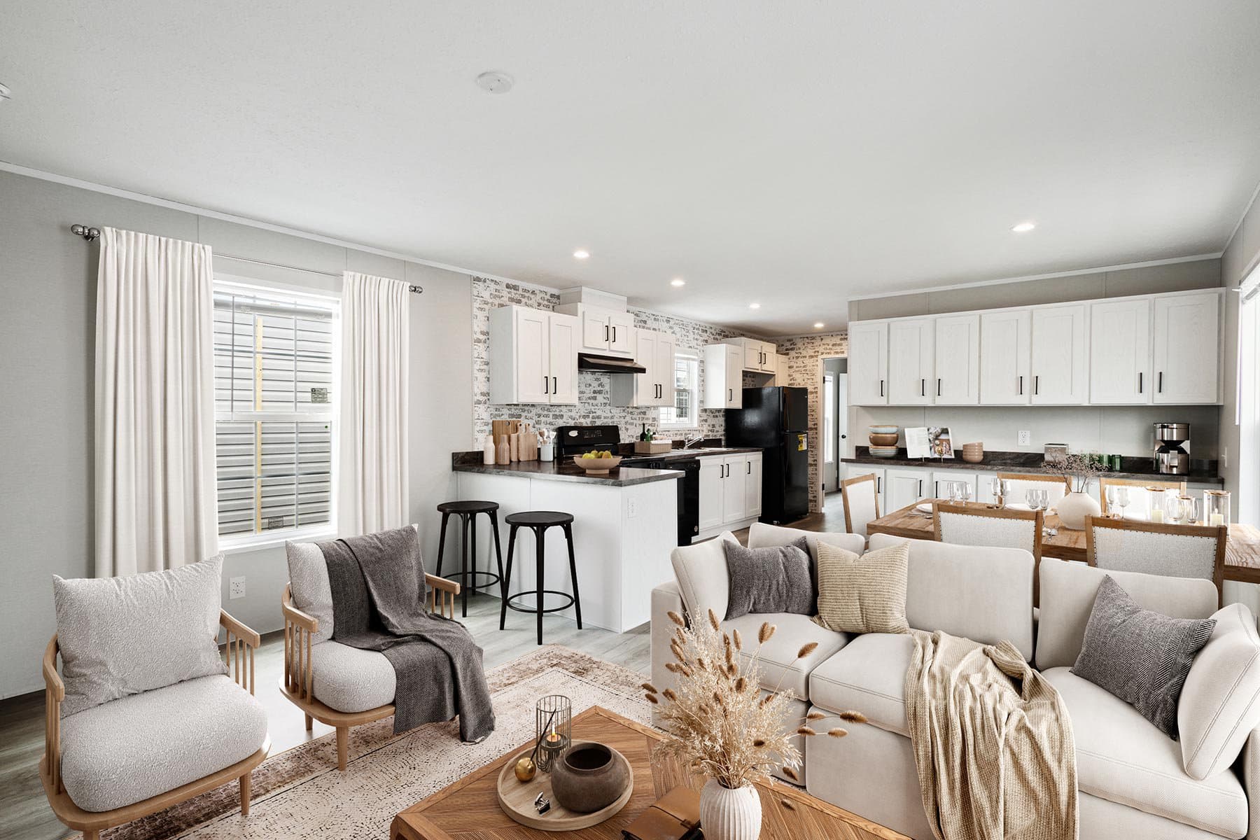 Click to enlarge 1656H22208 single wide home — living room (photo 8 of 9)