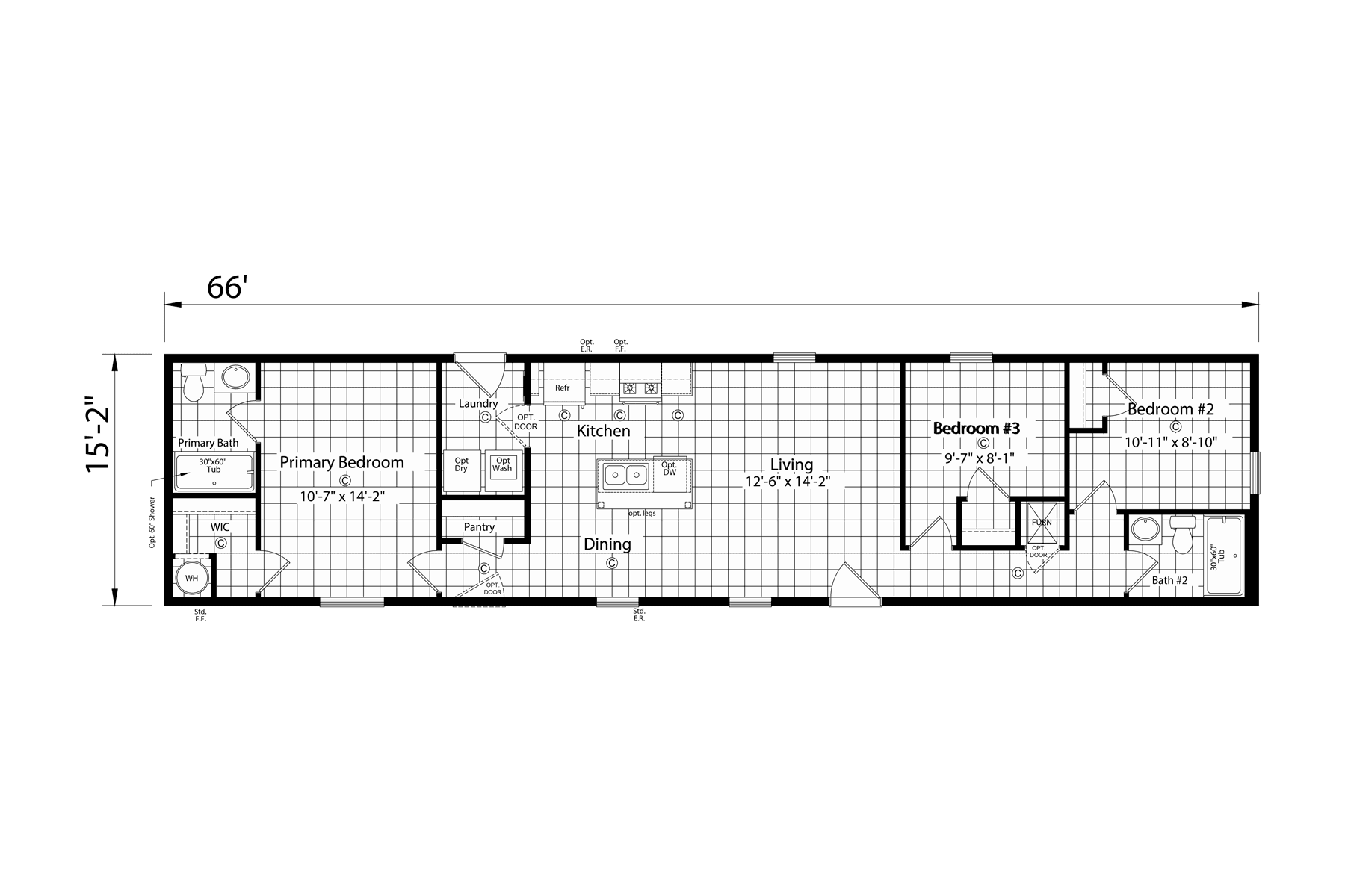 Click to enlarge 1660H22212 single wide home β floor plan sheet (photo 27 of 27)