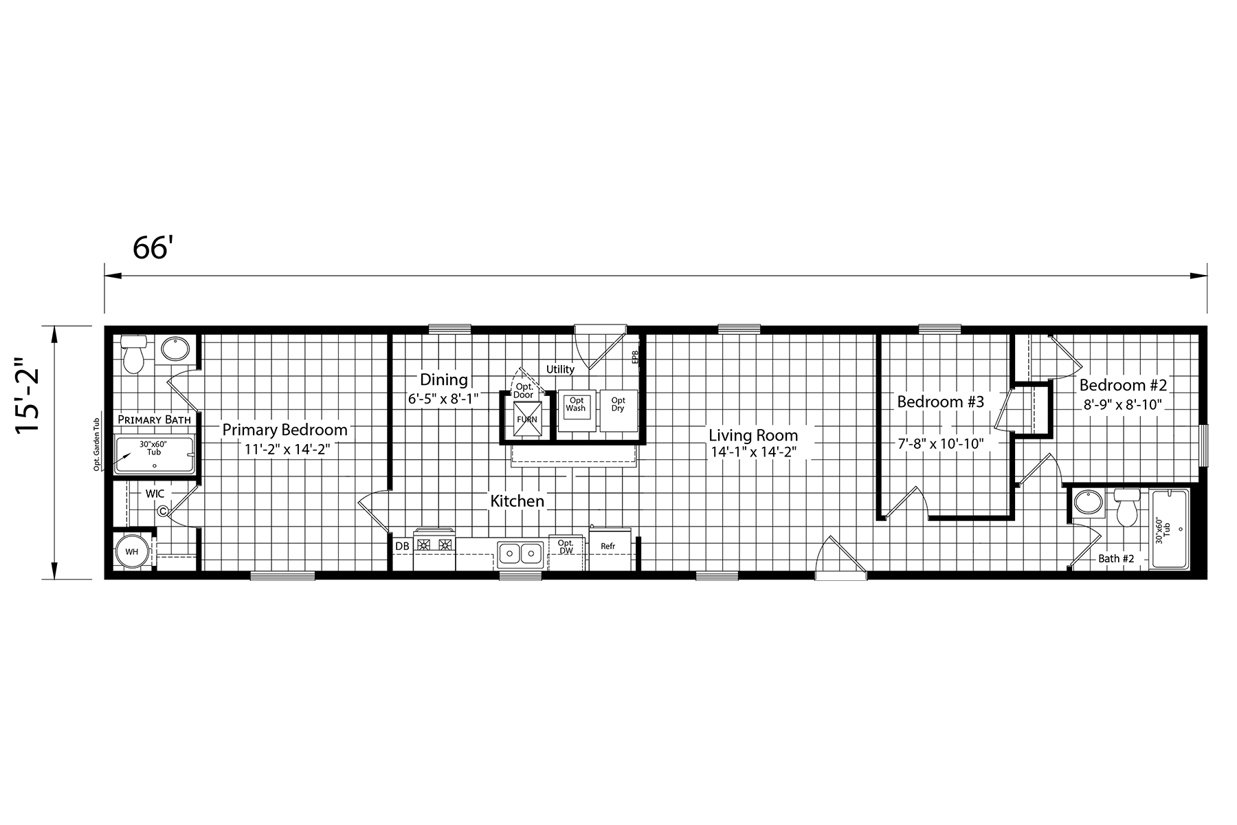 Click to enlarge 1666H32085 single wide home — floor plan sheet (photo 29 of 29)