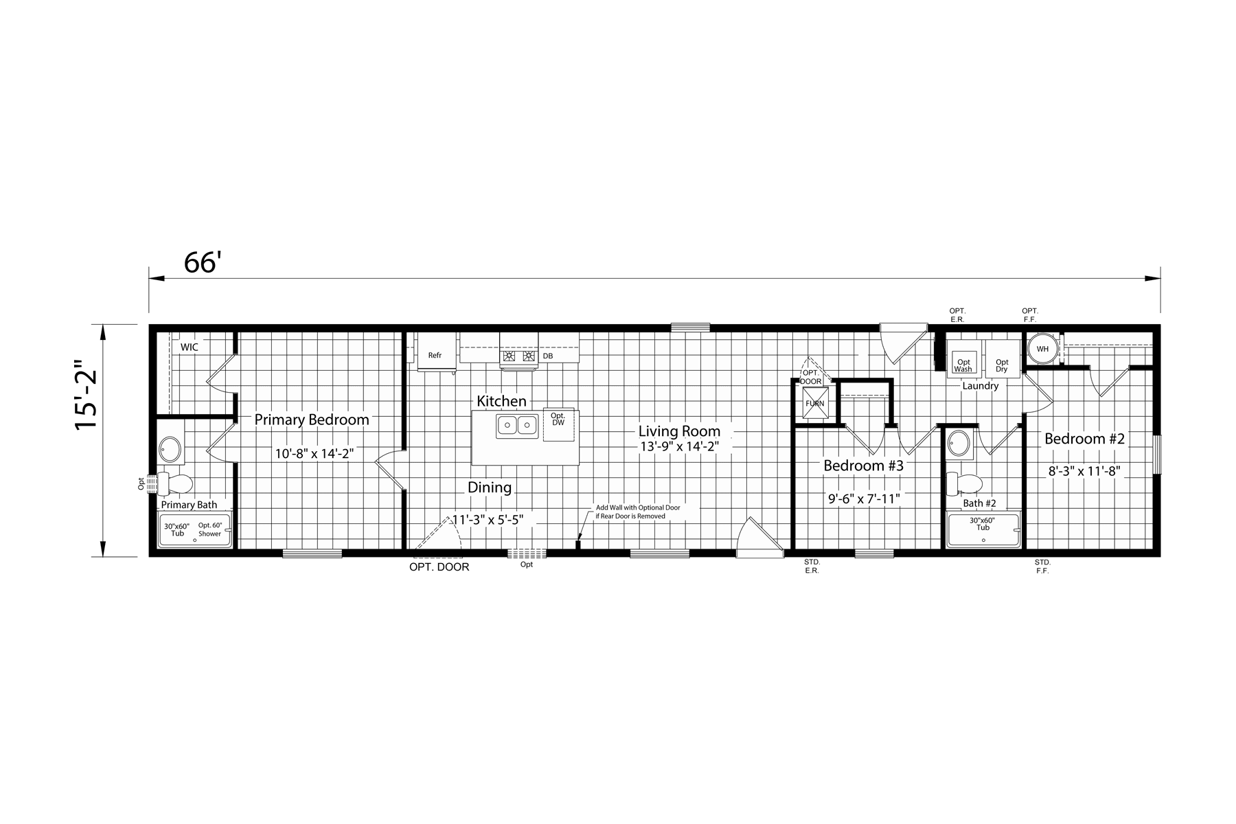 Click to enlarge 1666H32219 single wide home β floor plan sheet (photo 30 of 30)