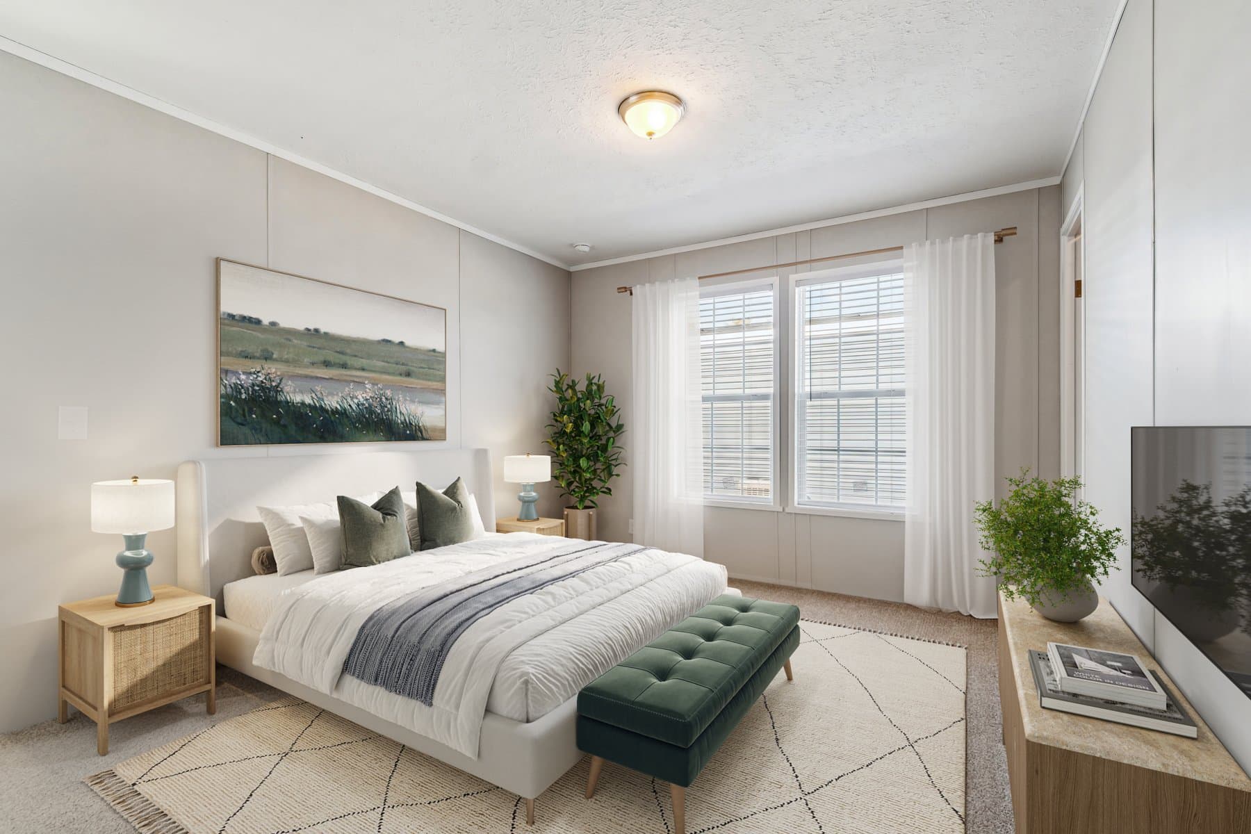 Click to enlarge 1672H32184 single wide home — primary bedroom (photo 31 of 40)