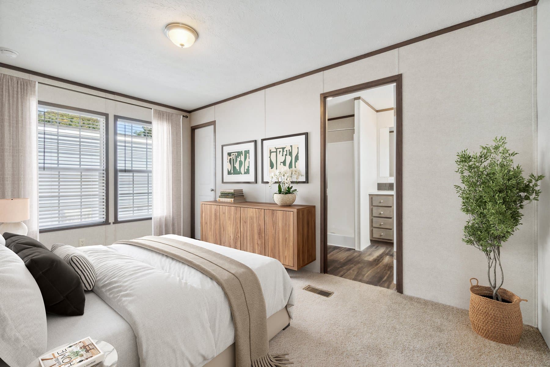 Click to enlarge 1672H32184 single wide home — primary bedroom (photo 13 of 40)