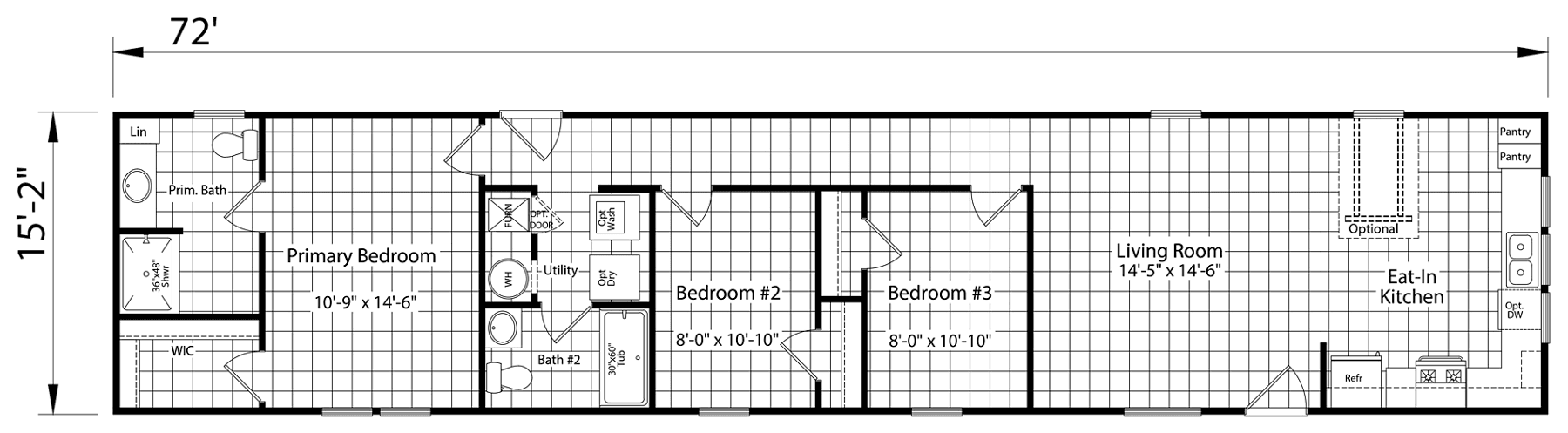 Click to enlarge 1672H32184 single wide home — floor plan sheet (photo 40 of 40)