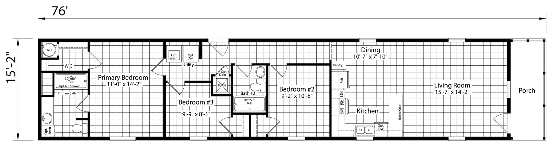 Click to enlarge 1676H32089 single wide home β floor plan sheet (photo 41 of 48)