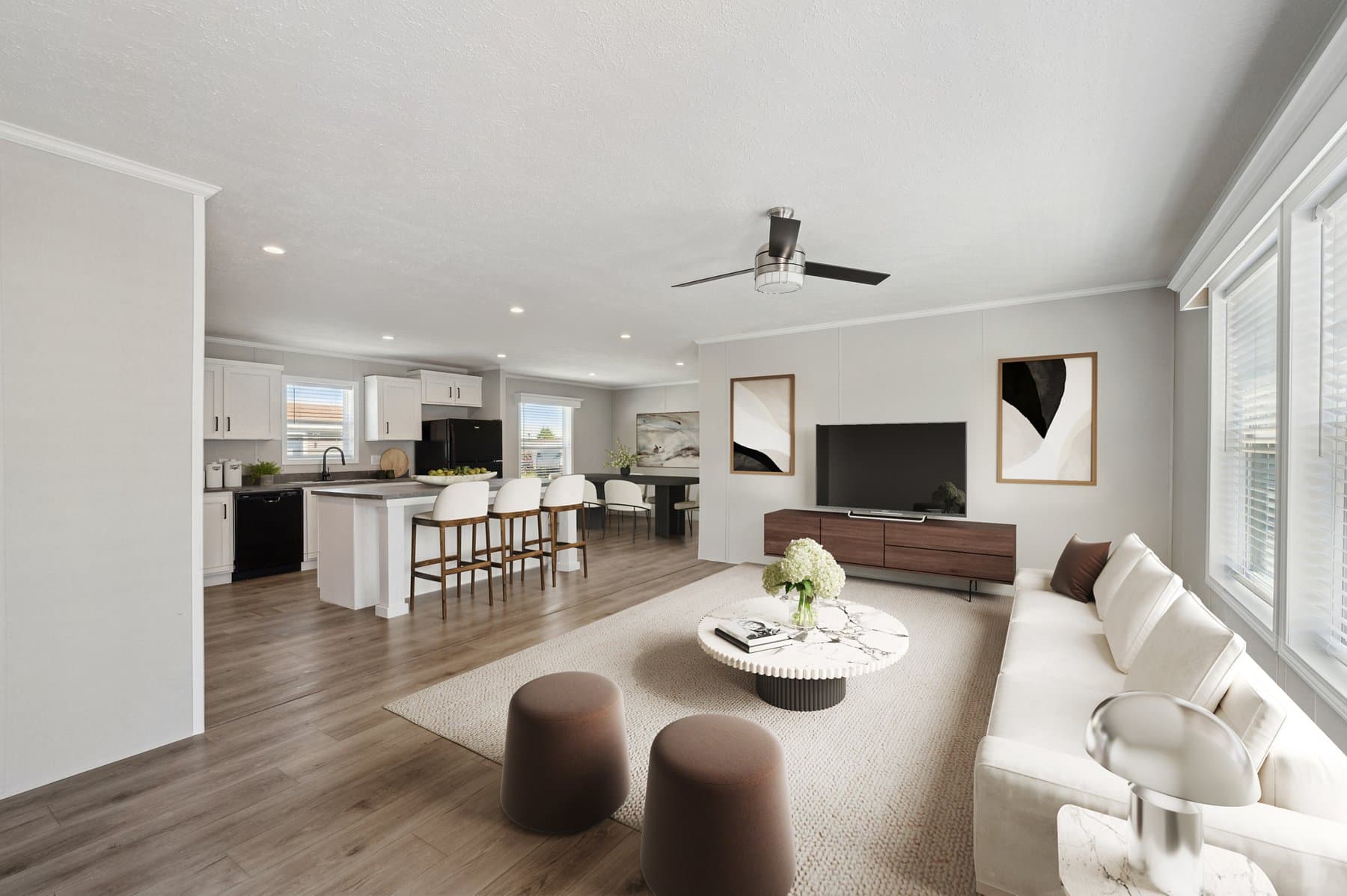 Click to enlarge Woodward modular home β living room (photo 5 of 17)