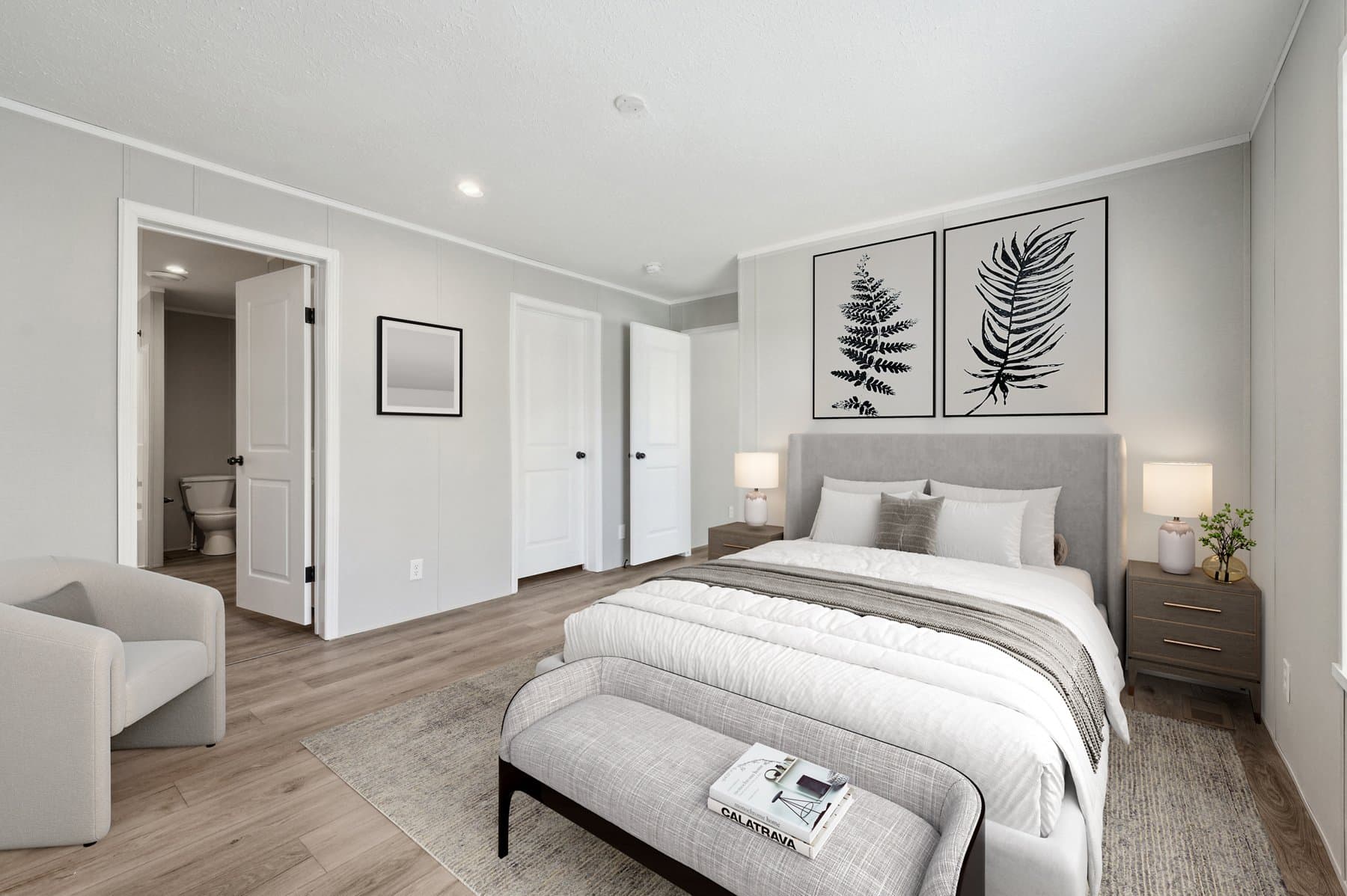 Click to enlarge Woodward modular home — primary bedroom (photo 5 of 6)