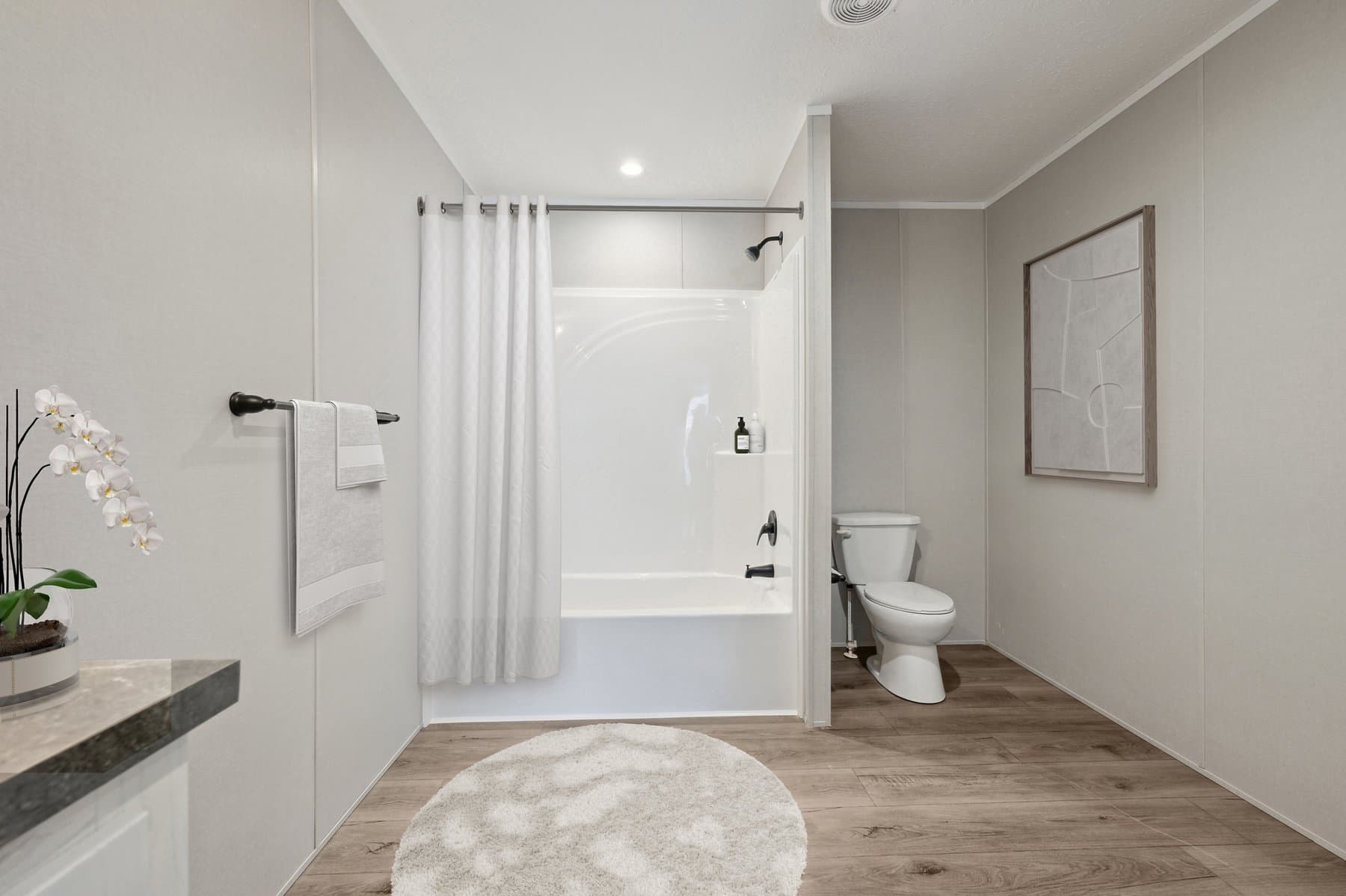 Click to enlarge Woodward modular home — primary bathroom (photo 4 of 7)