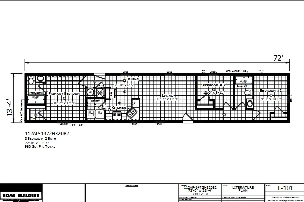 1472H32082 β 3 bed 2 bath manufactured home floor plan