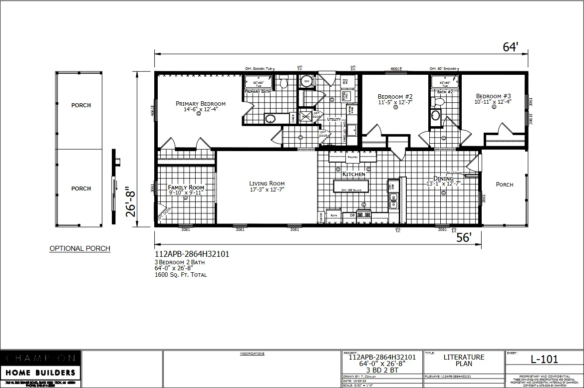 Georgetown β 3 bed 2 bath manufactured home floor plan