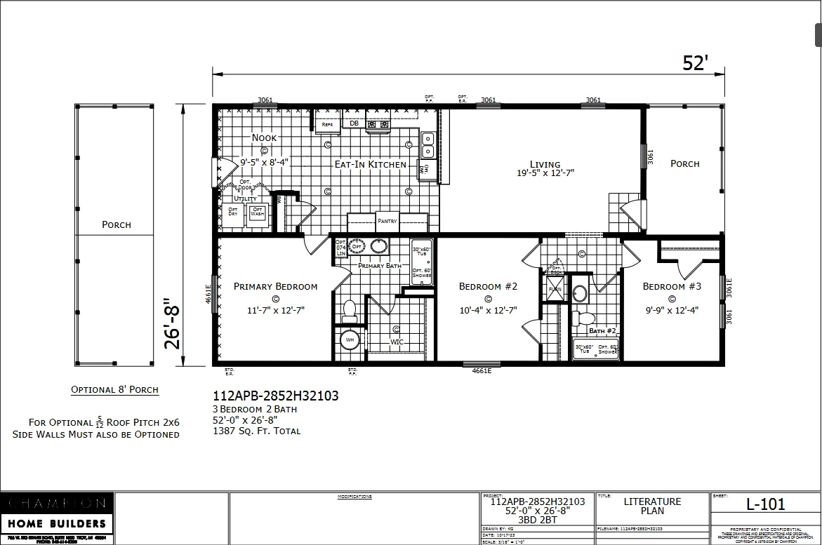 Pontiac β 3 bed 2 bath manufactured home floor plan