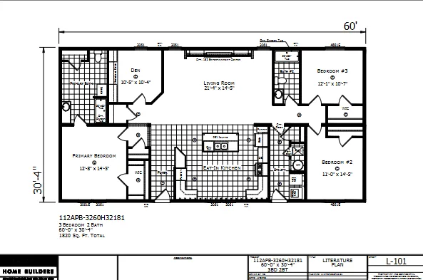 Shelby β 3 bed 2 bath manufactured home floor plan