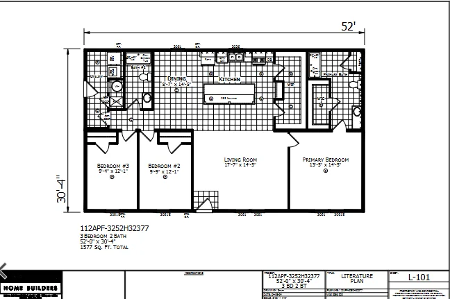 Thornton β 3 bed 2 bath manufactured home floor plan