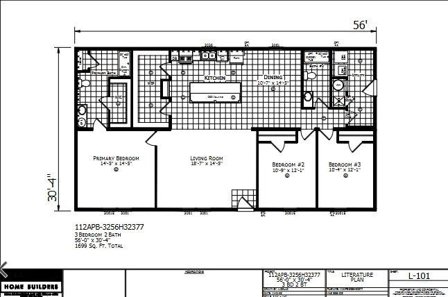 Thornton β 3 bed 2 bath manufactured home floor plan