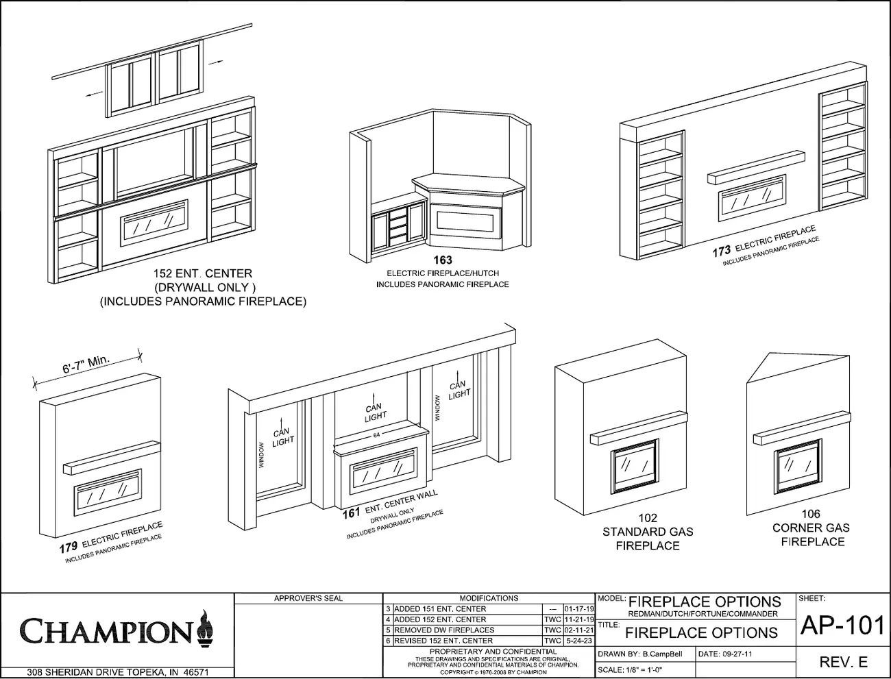 Click to enlarge Fireplace options β Champion factory drawing 1 of 1