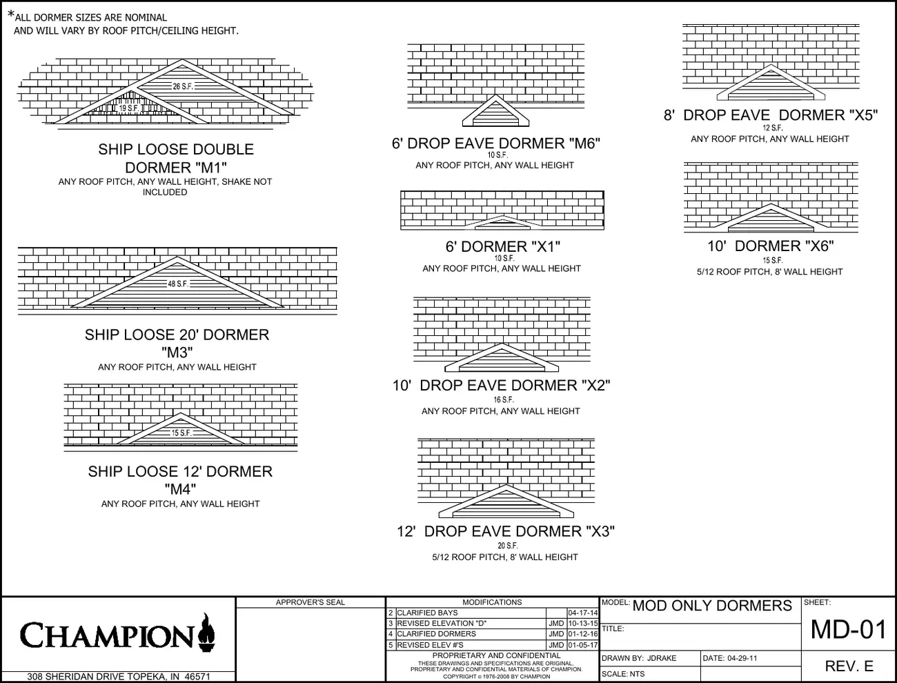Click to enlarge Modular exteriors β Champion factory drawing 1 of 5