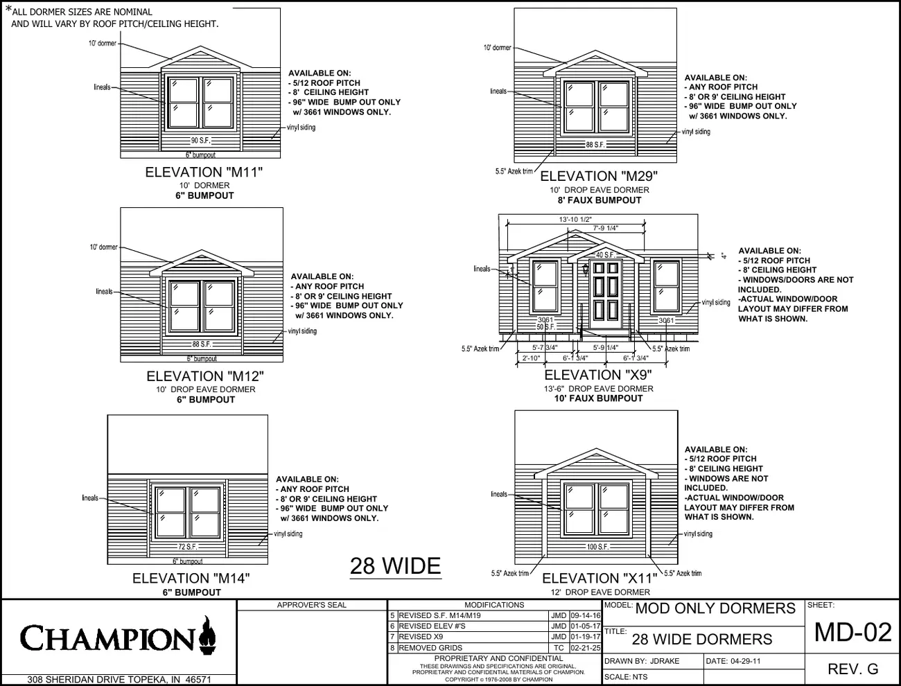 Click to enlarge Modular exteriors β Champion factory drawing 2 of 5
