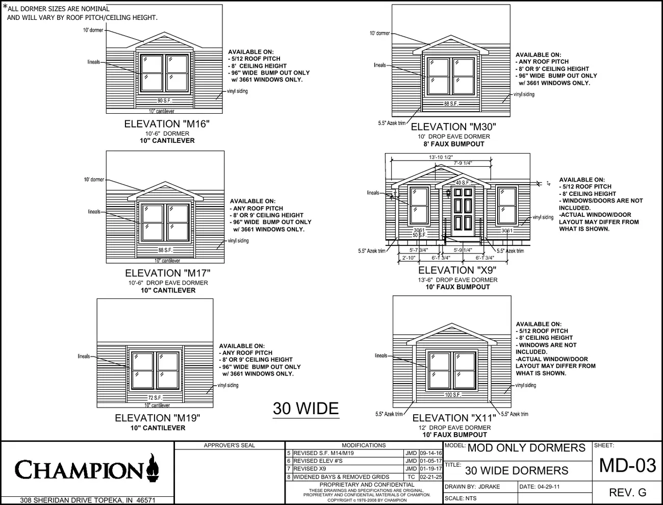 Click to enlarge Modular exteriors β Champion factory drawing 3 of 5