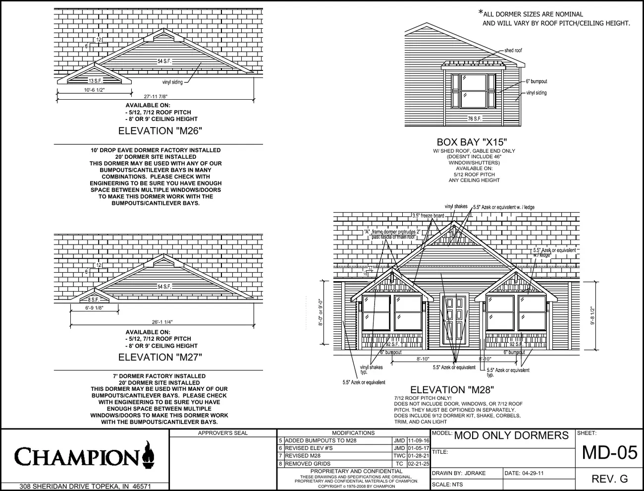 Click to enlarge Modular exteriors β Champion factory drawing 5 of 5