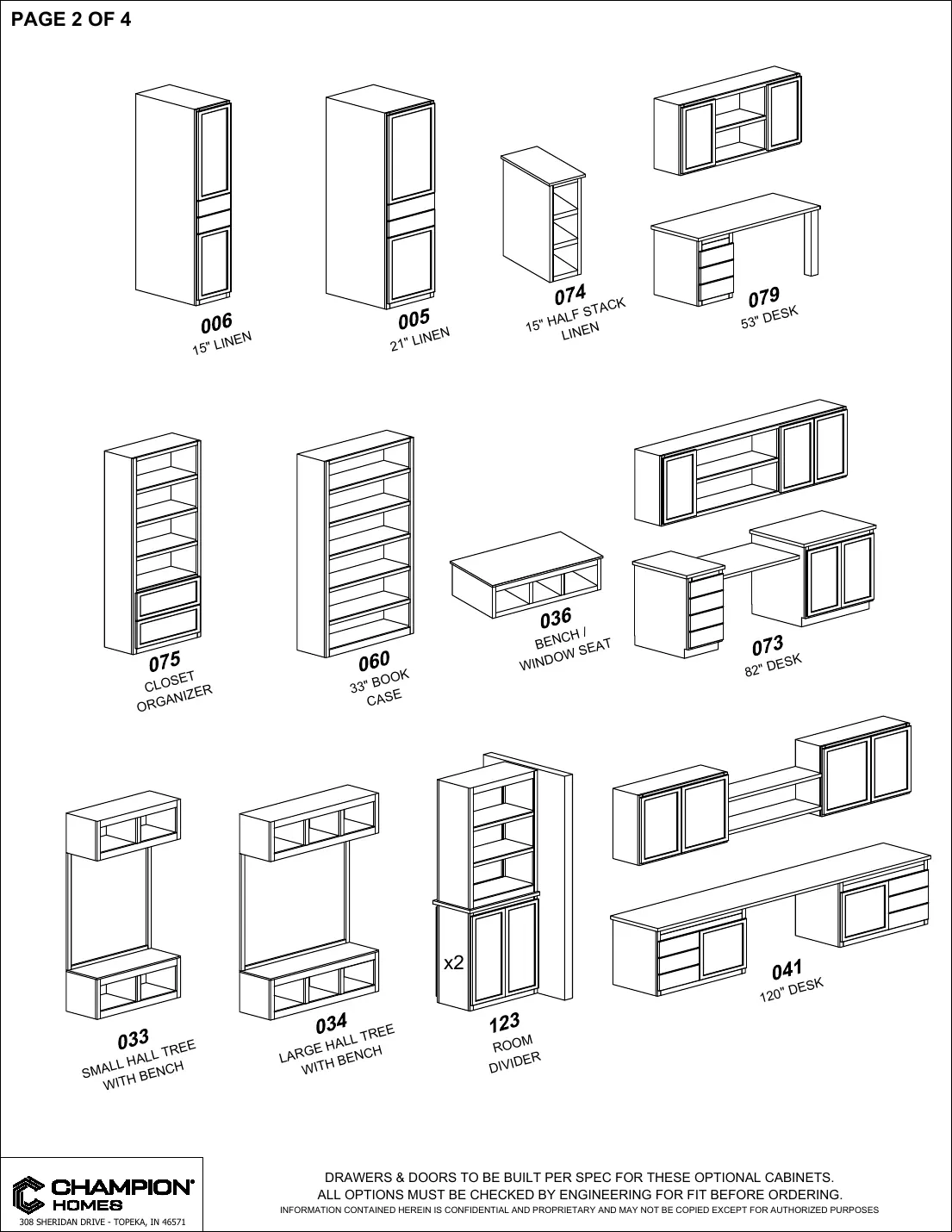 Click to enlarge Optional cabinets β Champion factory drawing 2 of 4