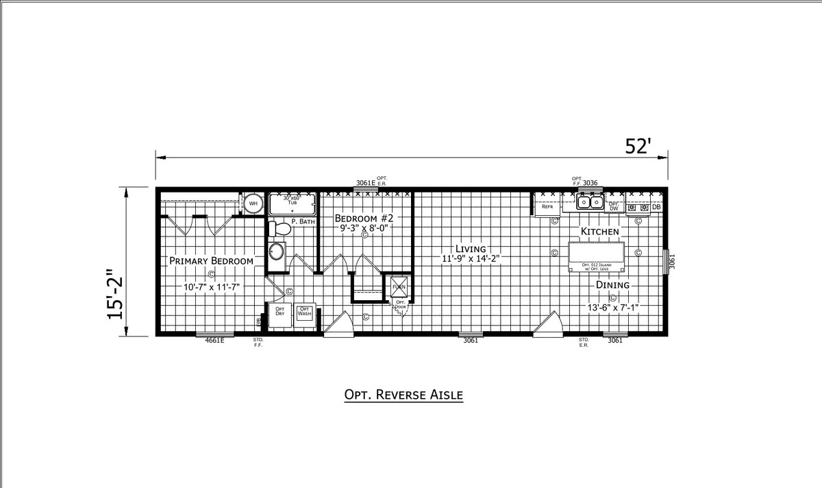 Dutch Aspire 1652H21151 floor plan - 789 sq ft manufactured home on sale