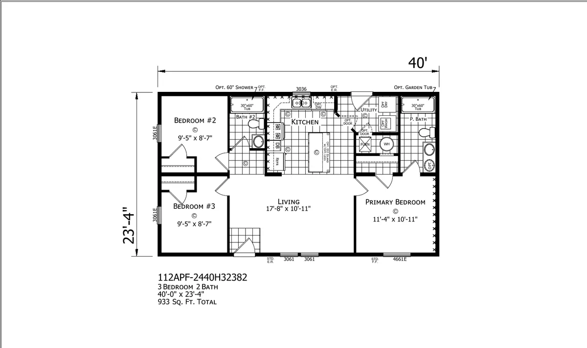 Click to enlarge Sheridan Double Wide — floor plan