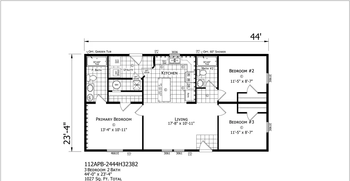 Click to enlarge Sheridan Double Wide — floor plan