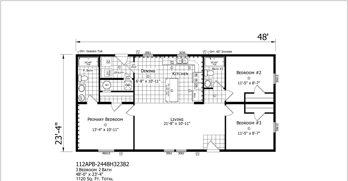Click to enlarge Sheridan Double Wide — floor plan