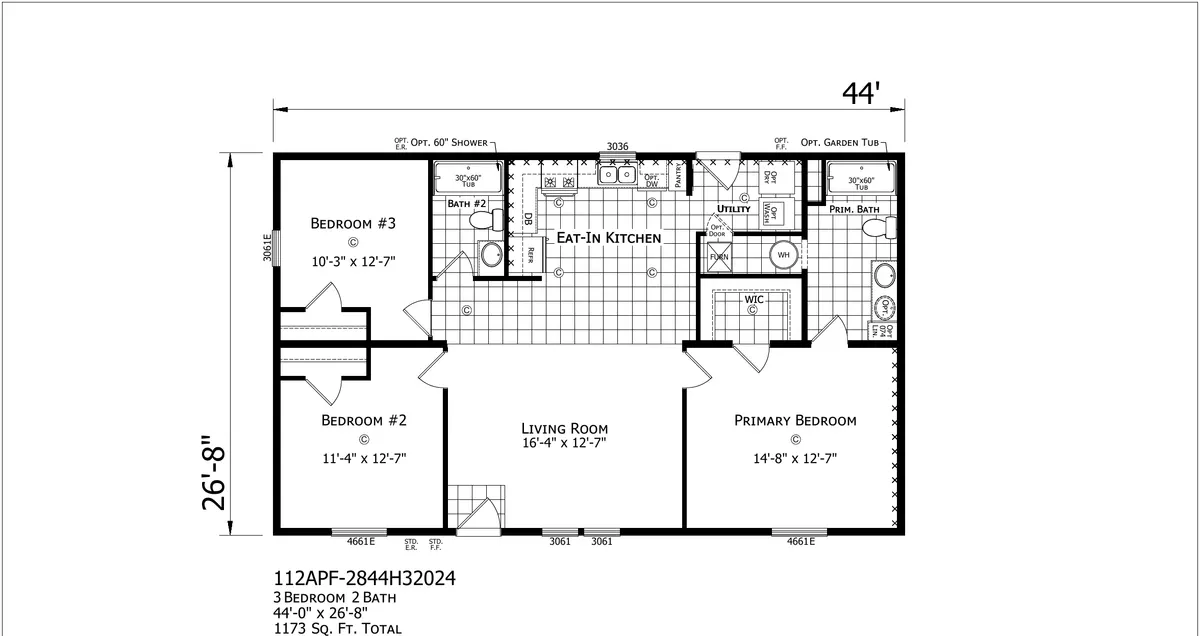 Click to enlarge Monroe Double Wide — floor plan