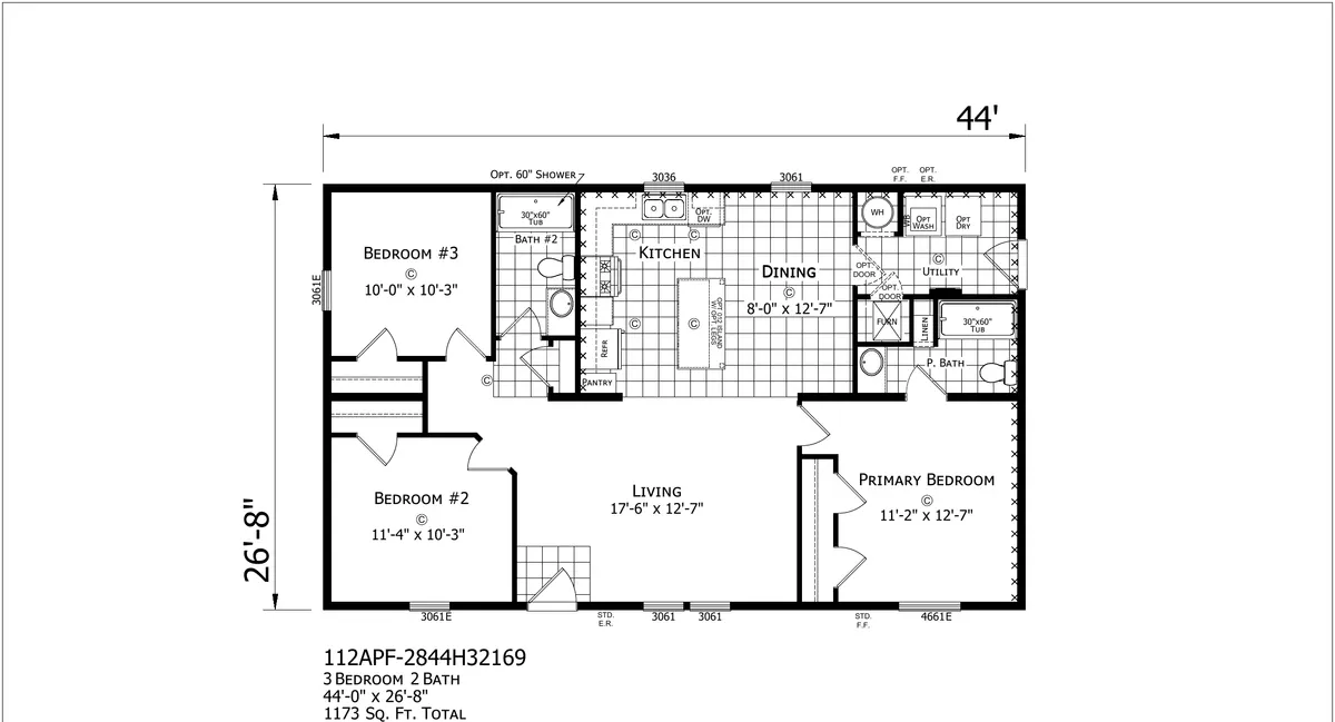 Click to enlarge Bayfield Double Wide — floor plan