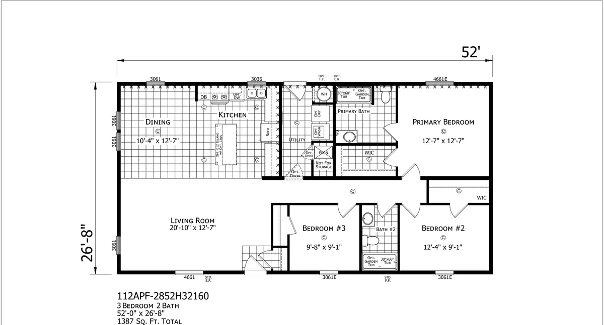 Click to enlarge Lancaster Double Wide — floor plan