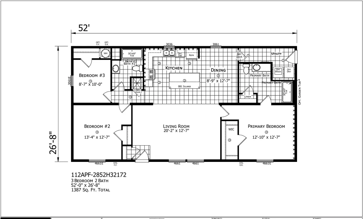 Click to enlarge Warren Double Wide — floor plan