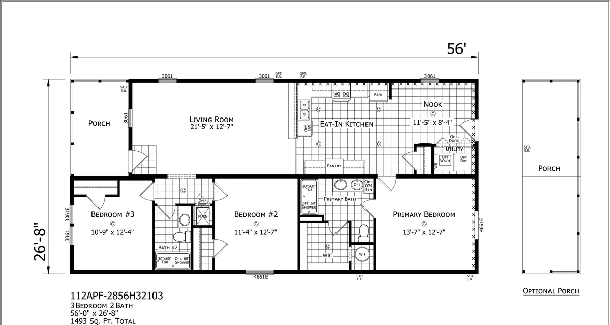 Click to enlarge Pontiac Double Wide — floor plan
