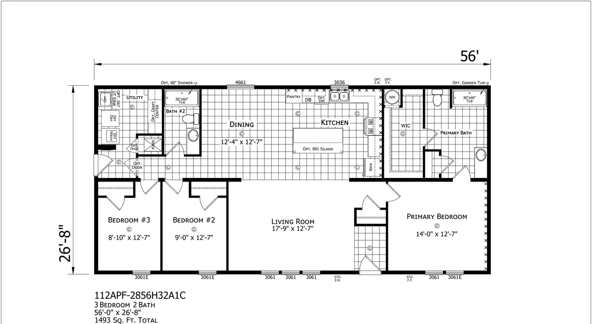 Click to enlarge Summit Double Wide — floor plan