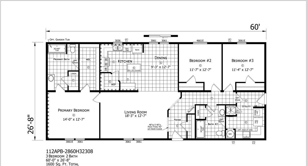 Click to enlarge Myrtle Double Wide — floor plan