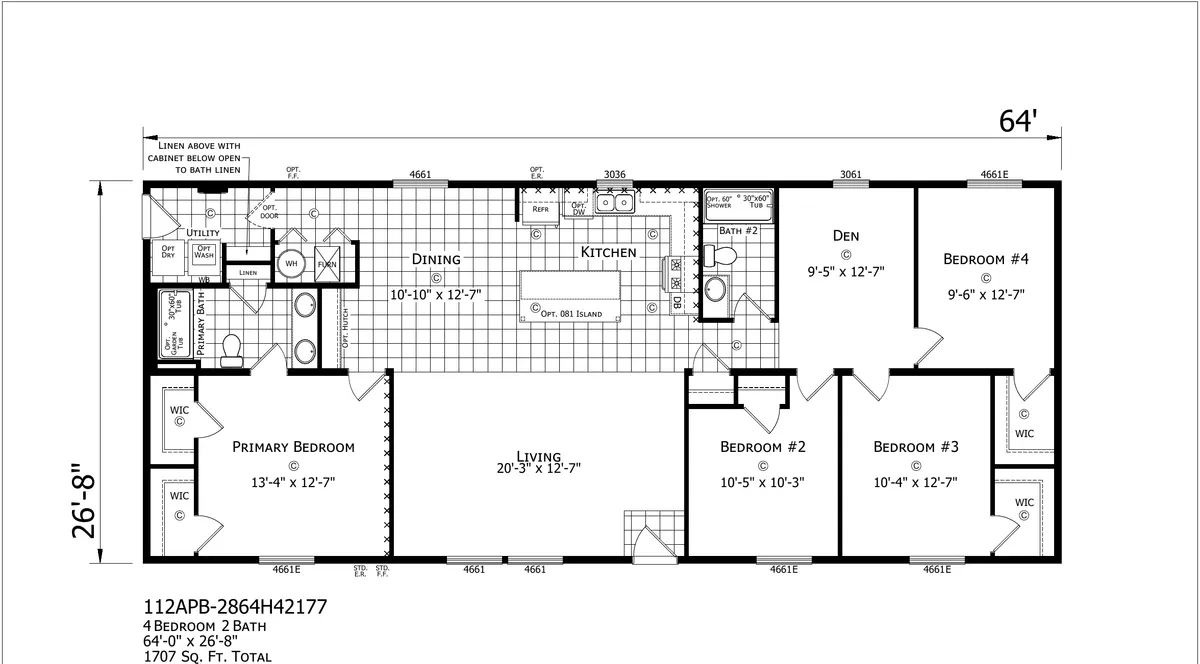 Click to enlarge Alberta Double Wide — floor plan