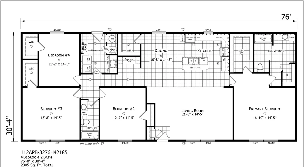 Click to enlarge Apollo Double Wide — floor plan